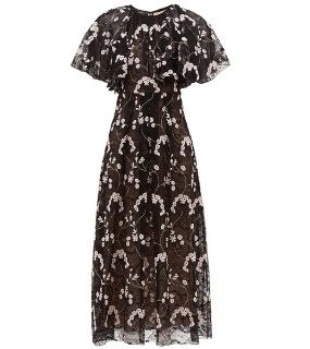 S. Floral-embroidered Chantilly-lace dress 레이스수입원피스