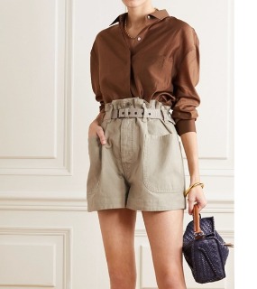 리넨 블렌드 쇼츠I. Rike belted cotton and linen-blend shorts