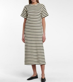 스트라이프 코튼 맥시 드레스    J. Striped Cotton Maxi Dress