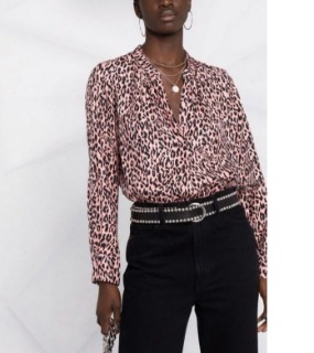레오파드 셔츠 블라우스    Z. Leopard shirt blouse.