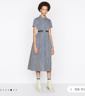 스트라이프 반팔 롱 원피스    ﻿ S. striped short-sleeved long dress