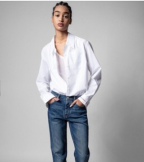 소매 포인트 화이트 셔츠       H. sleeve-point white shirt