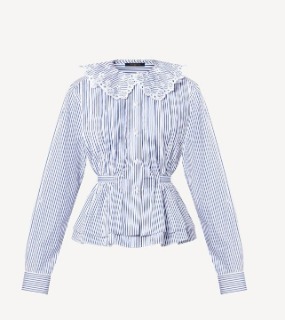 스트라이프 코튼 슬림 롱 슬리브 쇼트 셔츠      H. striped cotton slim long sleeve short shirt