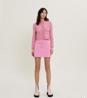 핑크 스팽글 쇼트 트위드 자켓     L. pink spangled short tweed jacket