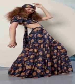 여성 여름 플라워 패턴 탑 스커트 세트  V . women&#039;s summer flower pattern top skirt set