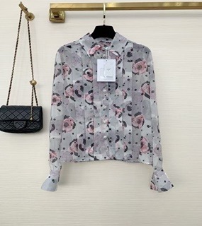여성 플라워 패턴 고급 블라우스  C . women&#039;s flower pattern high-quality blouse