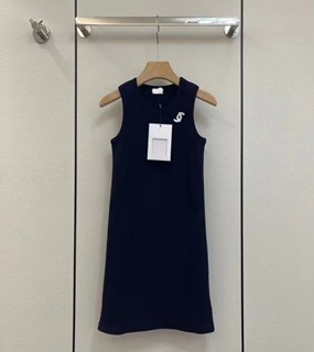라인 신축 핏 민소매 미니 원피스  C . line elastic fit sleeveless mini dress