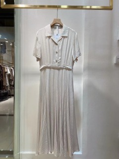 봄 여성 산뜻한 주름진 롱 원피스    D. Spring Women&#039;s Fresh Pleated Long Dress