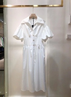 봄 화이트/블랙 셔츠 시폰 드레스    F. Spring White/Black Shirt Chiffon Dress