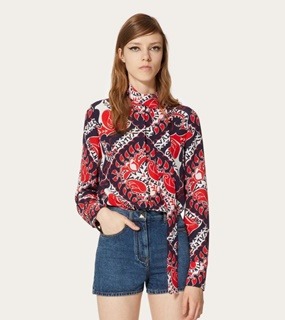 여성 컬러풀 프린트 크레이프 셔츠   V. colorful printed crepe shirt