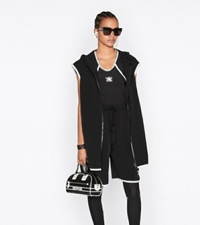 여성 블랙 바이브 후드 지퍼 베스트    P. Women&#039;s Black Vibe Hood Zipper Vest