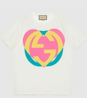 로고 인터로킹 G 하트 티셔츠    G. Logo Interlocking G Heart T-shirt