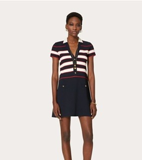여성 스트라이프 미니 원피스   V. Women&#039;s Stripe Mini Dress