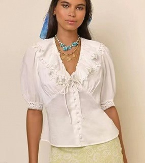 여성스러운 카라 레이스 블라우스   feminine collar lace blouse