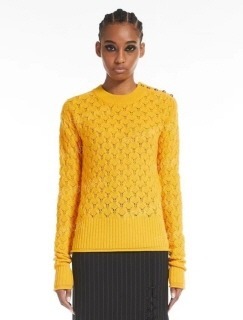 여성 슬림핏 단추장식 긴팔 니트   Women&#039;s Slim Fit Button-Decorated Long-Sleeved Knitwear