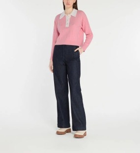 칼라 케이블 니트  collar cable knitwear