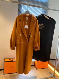 오렌지 버튼 롱코트  Orange Button Long Coat
