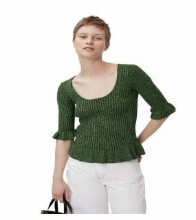 7부소매 프릴 니트  three-quarter sleeve frill knitwear