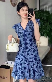 블루 플라워 원피스  Blue Flower Dress