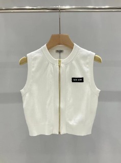 화이트 집업 니트 베스트  White Zip-Up Knitwear Vest