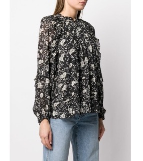 검정 꽃  블라우스 I. black flower blouse