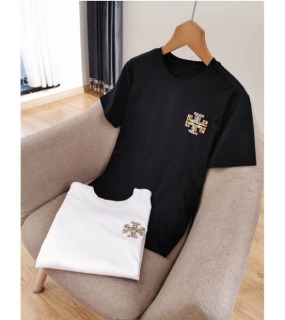 자수 비즈 반소매 티셔츠T. embroidered beads short-sleeved T-shirt