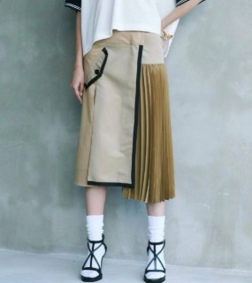 언발란스 주름 스커트    S. unbalanced pleated skirt