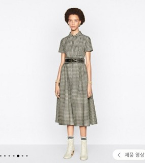 체크 원피스 반소매 A라인 스커트 원피스    D. checkered dress short sleeve A-line skirt dress
