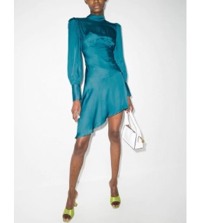 반폴라 실크 언발란스 미니 드레스     D. Half-turtleneck silk unbalanced mini dress