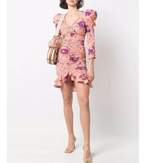 퍼프 주름 플라워 미니 드레스     D. Puff Wrinkle Flower Mini Dress