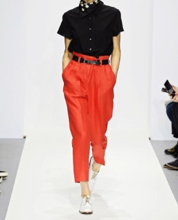여성 린넨 루즈 레드 롱팬츠   Women&#039;s Linen Loose Red Long Pants