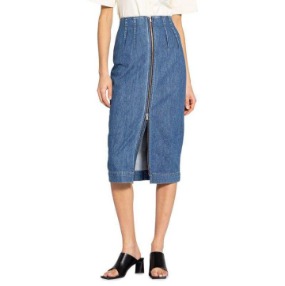 여성 지퍼 데님 롱스커트  Women&#039;s zipper denim long skirt