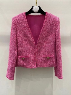 브이넥 핑크 심플한 자켓  C. V-neck pink simple jacket