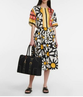 시원한 플로럴 코튼 포플린 미디 스커트   M. cool floral cotton poplin midi skirt