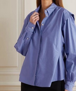심플 디자인 긴소매 카라 셔츠   simple design long-sleeved collar shirt