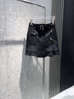여성 힙한 스타일 허리벨트 미니스커트   Women&#039;s hip style waist belt mini skirt