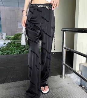 여성 시크한 블랙 힙한 스타일 롱팬츠   women&#039;s chic black hip style long pants
