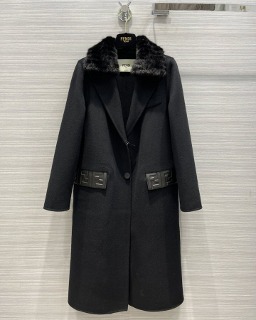 부드러운 털 카라 디자인 블랙 롱자켓   Soft fur collar design black long jacket