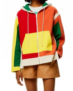 컬러풀 디자인 여성 가을 후드집업   Colorful Design Women&#039;s Autumn Hooded Zip-Up