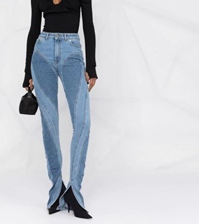밑단 트임 여성 슬림 청바지   Hem slit women&#039;s slim jeans
