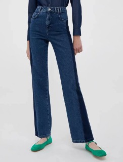 여성 사이드 블랙 라인 청팬츠  women&#039;s side black line jeans
