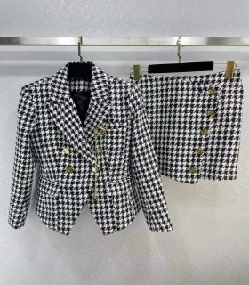 세련된 정장 하운드체크 자켓 &amp; 스커트 세트  stylish suit hound check jacket &amp; skirt set