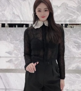 부드러운 재질 블랙 블라우스  Soft material black blouse