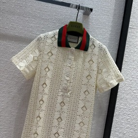 GU 크로셰 니트 카라 원피스  GU crochet knitwear collar dress
