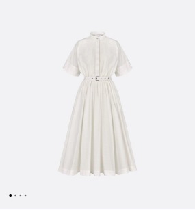 Dior 벨트 매크로까나쥬 미디 드레스